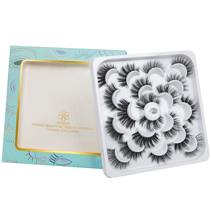 DYSILK Mink Lashes Fake Eyelashes - Mink Eyelashes Fluffy 10 Styles Mixed Pairs 6D Faux Lashes Pack Lashes Natural Look Wispy Fluffy Cat Eye Reusable False Eyelashes - Image 5